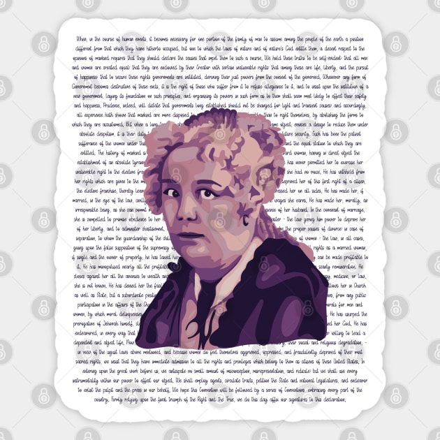 Elizabeth Cady Stanton Portrait and Quote Sticker by Slightly Unhinged